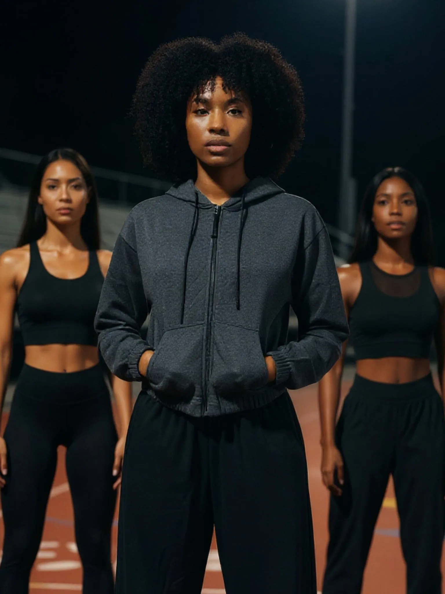 CROPPED ELASTICIZED HOODIE JACKET CHARCOAL by Kadi sold by Deluxxie