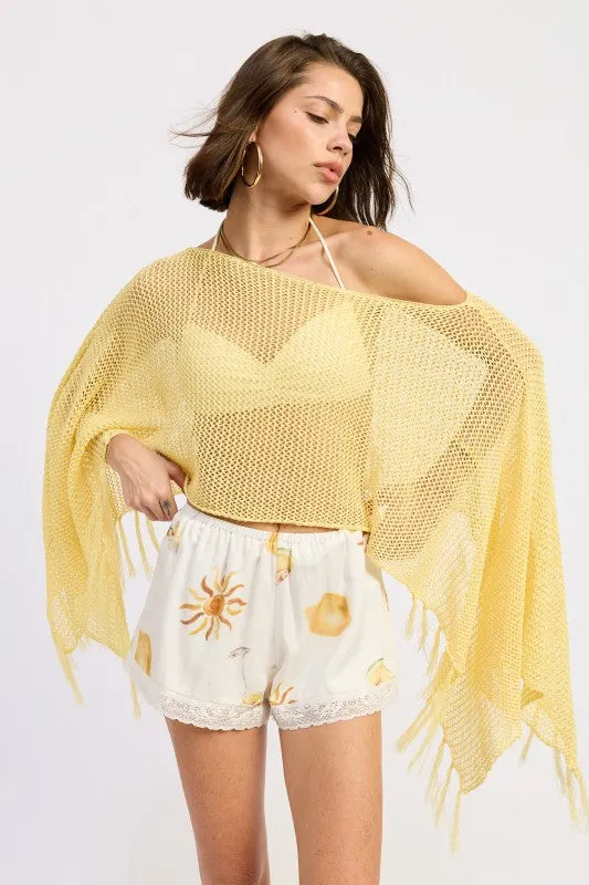 FRINGE HEM PONCHO TOP sold by Deluxxie