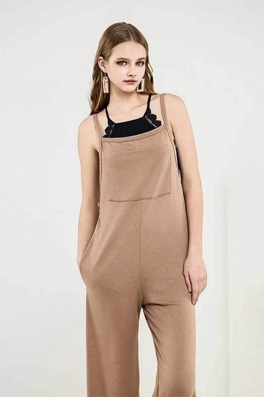 Plus Boho Terry Wide Leg Jumpsuits with Pocket sold by Deluxxie product image thumbnail 4