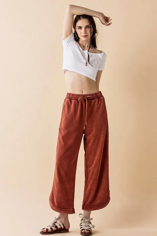 Dolphin Tail Wide Leg Mineral Washed Pants sold by Deluxxie product image thumbnail 4