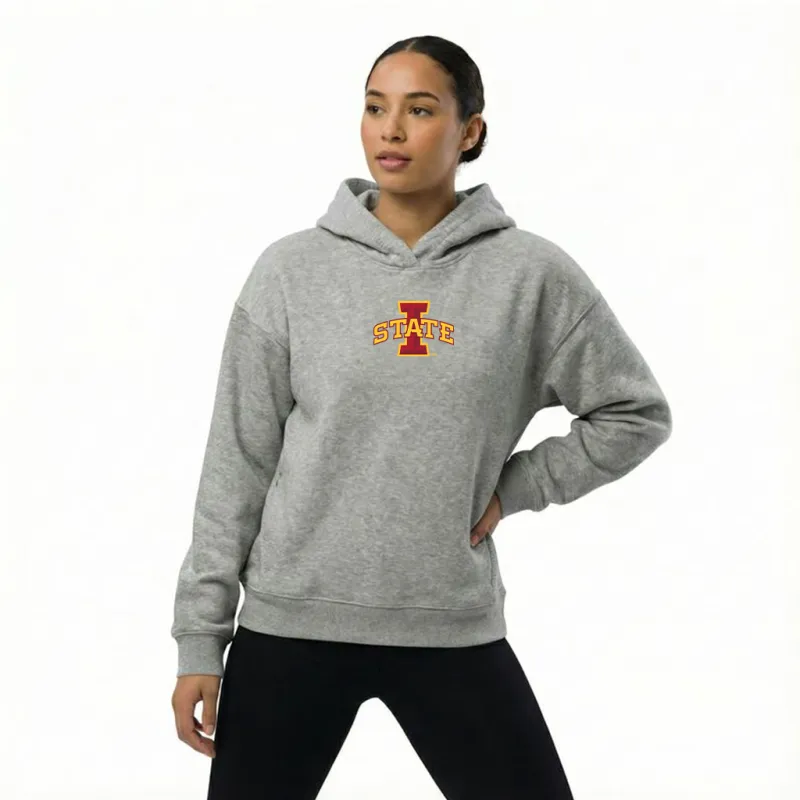 Oversized Zipper Pocket Hoodie Iowa State by Kadi sold by Deluxxie