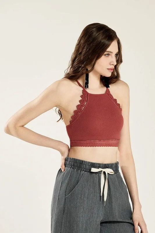 Seamless Crochet Lace & Strappy back Bralette made by Deluxxie