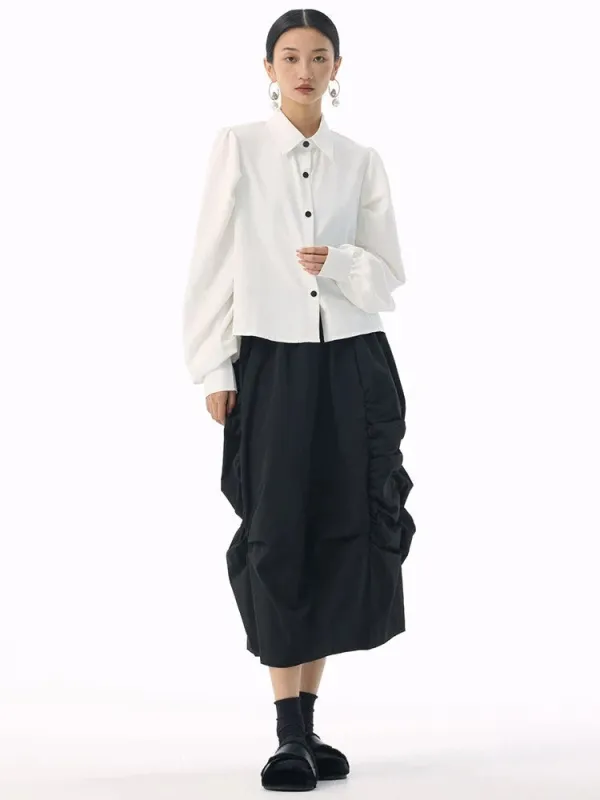 Samai Puff Sleeve Button Up by Marigold Shadows made by Deluxxie