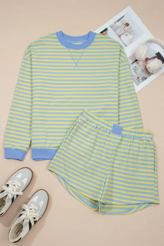 Stripe Colorblock Pullover & Pull-On Shorts Set sold by Deluxxie product image thumbnail 2