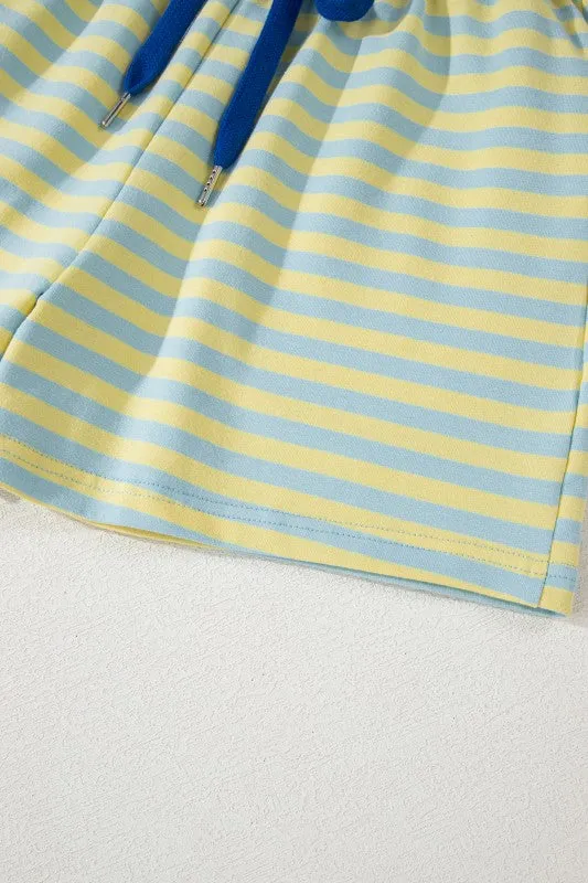 Cotton Stripe Drop Shoulder Boxy Terry Short Set sold by Deluxxie product image thumbnail 5