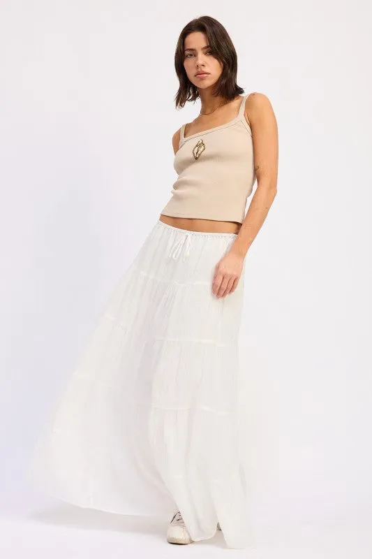 TIERED MAXI SKIRT WITH CHARM sold by Deluxxie product image thumbnail 3
