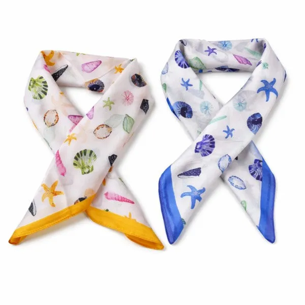 Fresh Color Shell Square Scarf – Seaside & Ocean M sold by Deluxxie