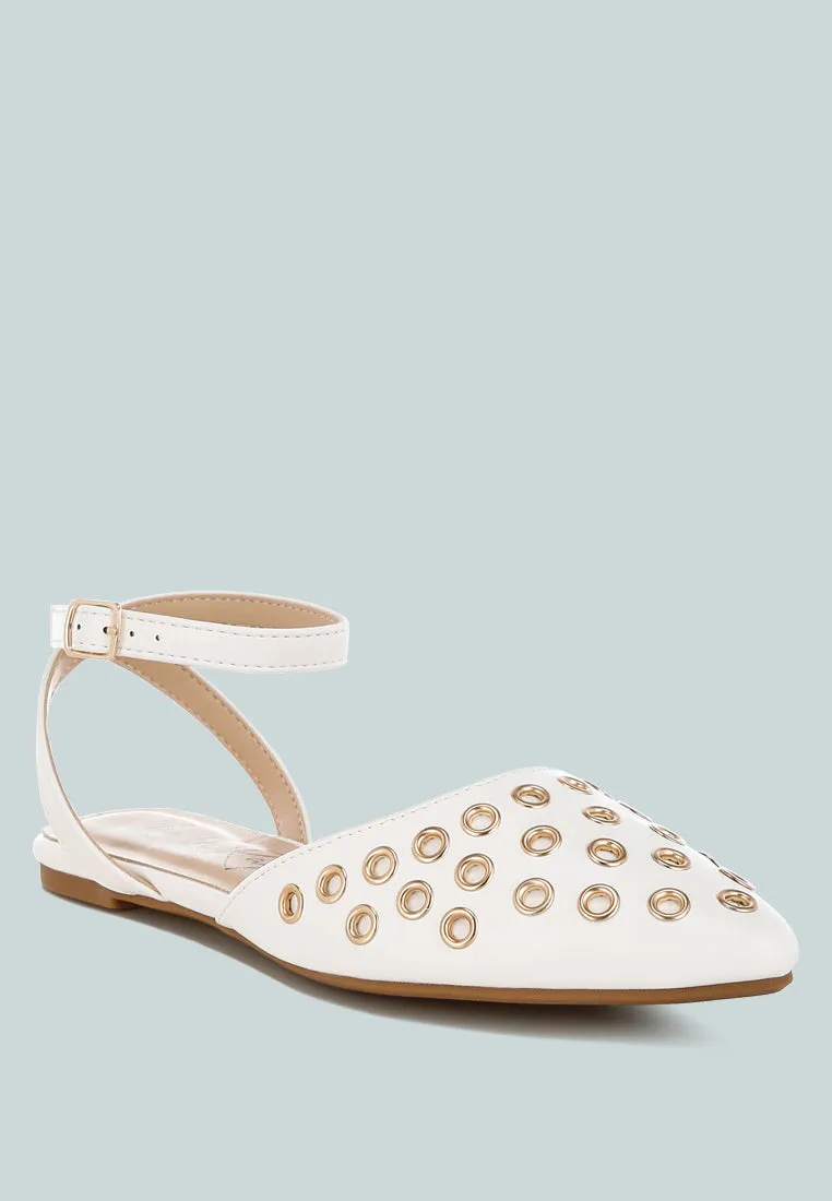 Metallic Eyelet Detail Flat Sandals by RAG sold by Deluxxie product image thumbnail 2