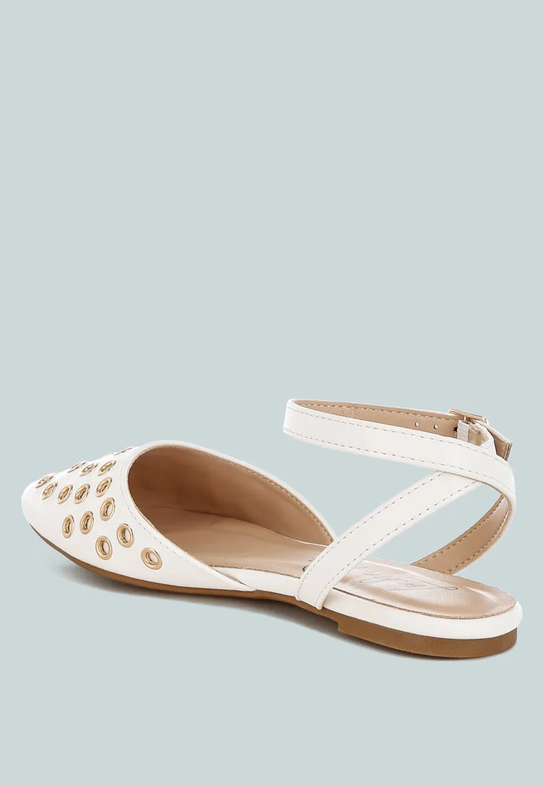 Metallic Eyelet Detail Flat Sandals by RAG sold by Deluxxie product image thumbnail 3