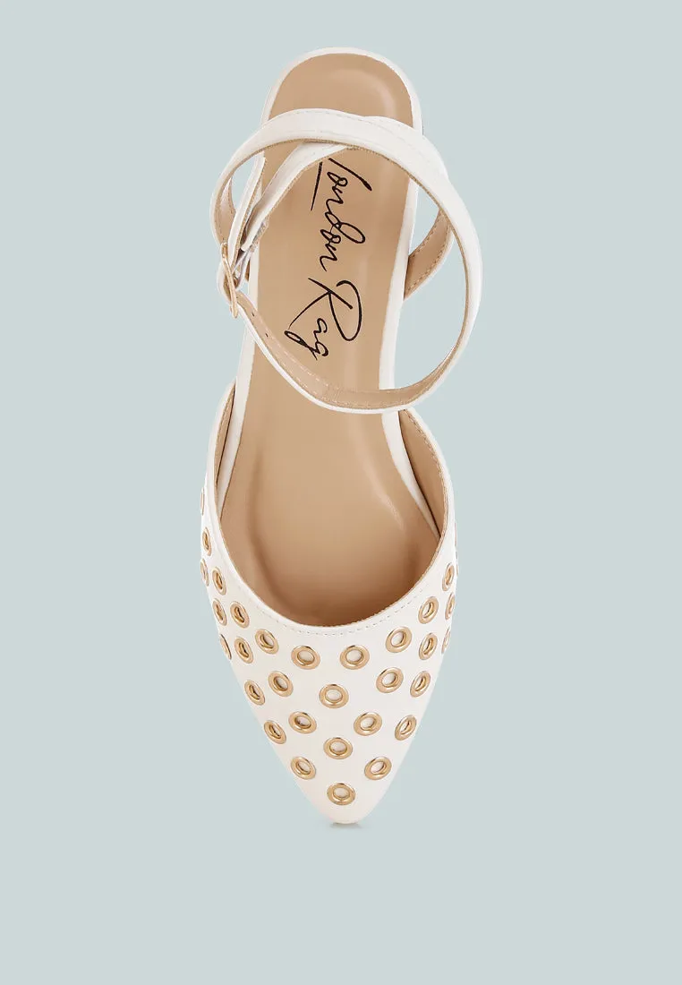 Metallic Eyelet Detail Flat Sandals by RAG sold by Deluxxie product image thumbnail 4