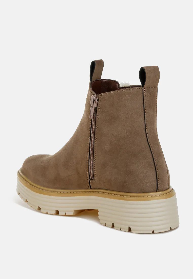 Faux Fur Detail Chunky Ankle Boots by RAG sold by Deluxxie product image thumbnail 3