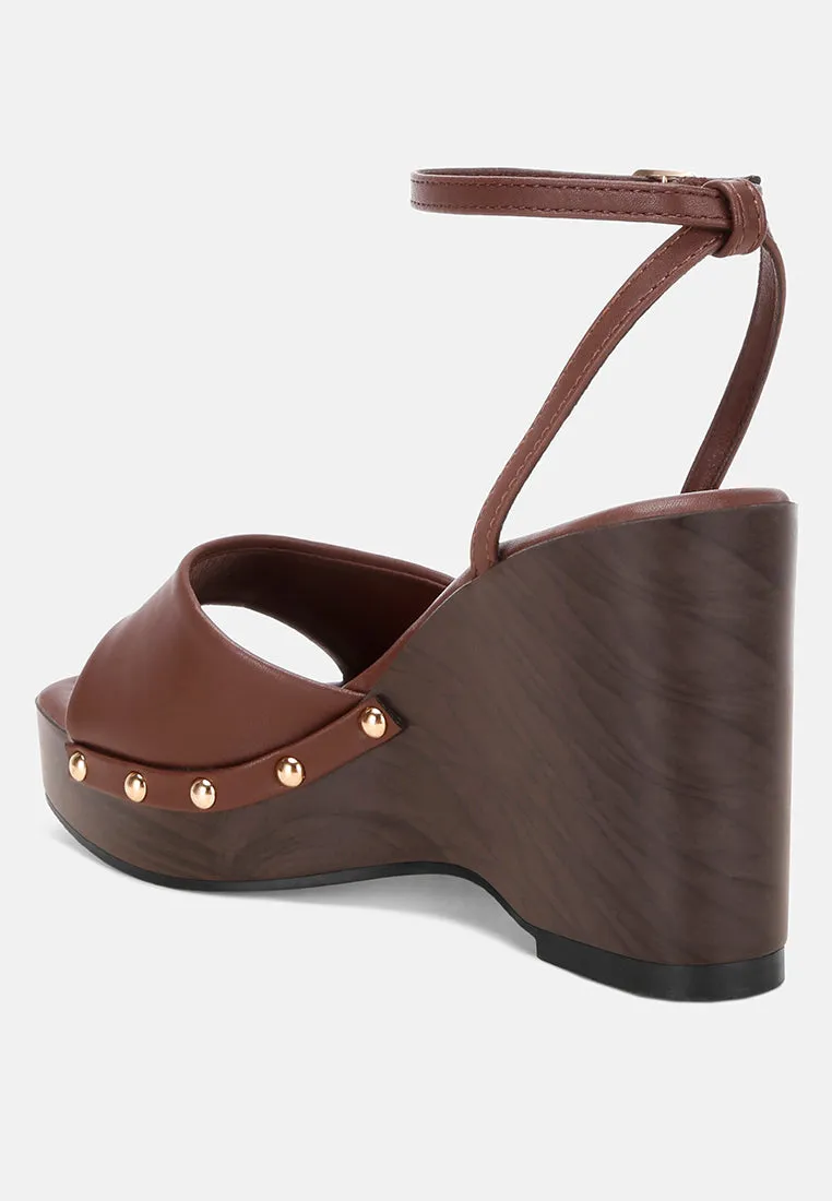 Colada Ankle Strap Studded Wedges sold by Deluxxie product image thumbnail 4