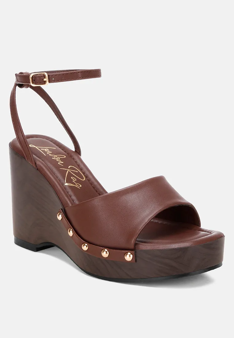 Colada Ankle Strap Studded Wedges sold by Deluxxie product image thumbnail 3