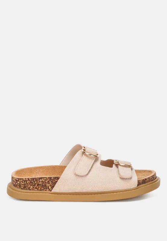 Totem Cork-Textured Slip-on Sandals made by Deluxxie