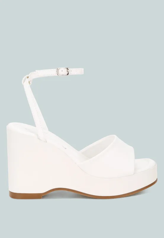 Sangria Solid Platform Faux Leather Wedges made by Deluxxie