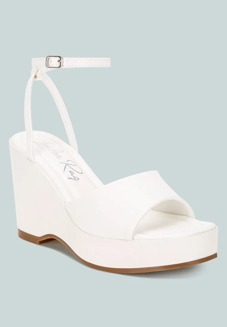 Sangria Solid Platform Faux Leather Wedges sold by Deluxxie product image thumbnail 3