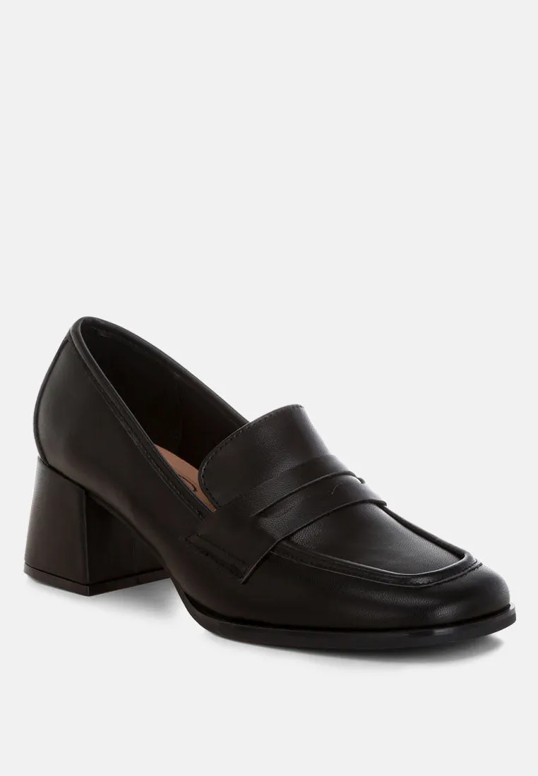 Sutapa Penny Strap Flared Block Heel Loafers sold by Deluxxie product image thumbnail 2
