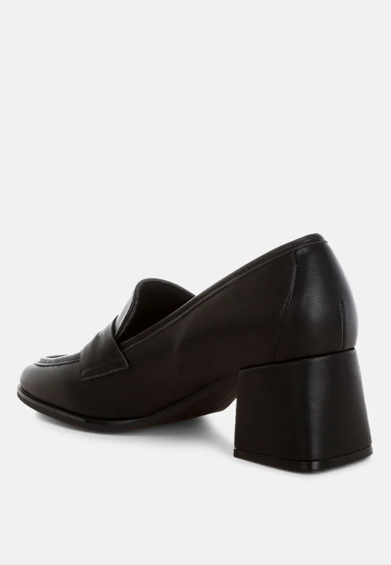 Sutapa Penny Strap Flared Block Heel Loafers sold by Deluxxie product image thumbnail 3