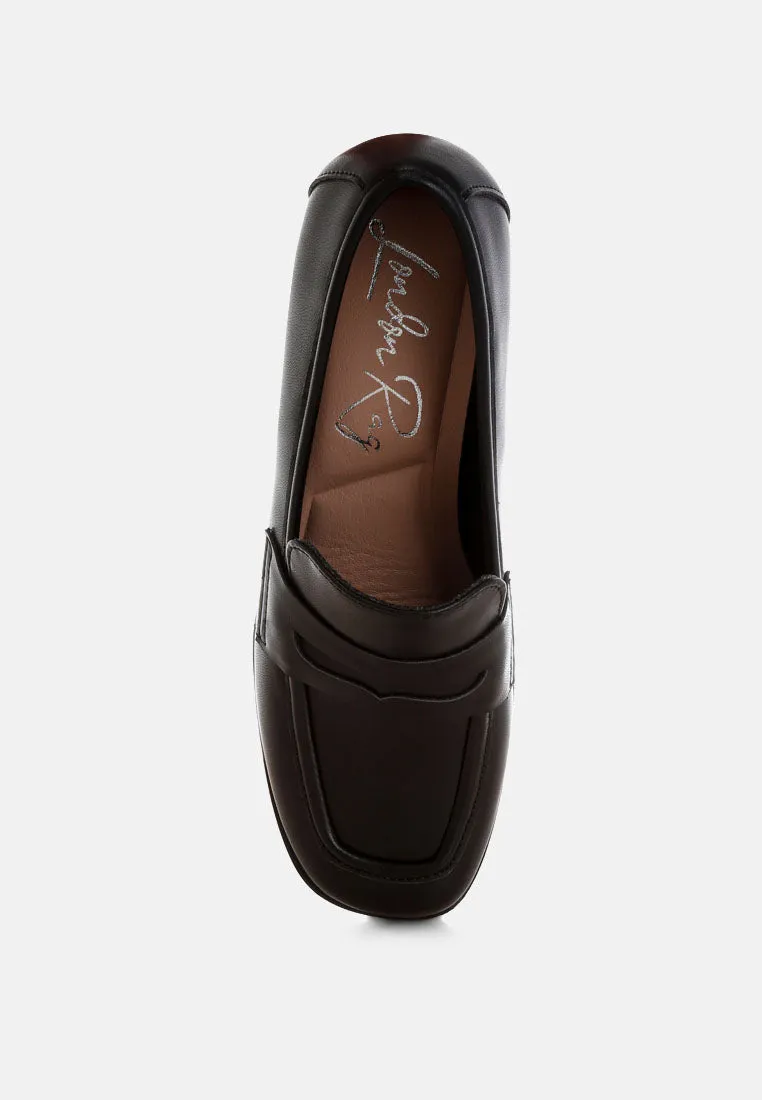 Sutapa Penny Strap Flared Block Heel Loafers sold by Deluxxie product image thumbnail 4
