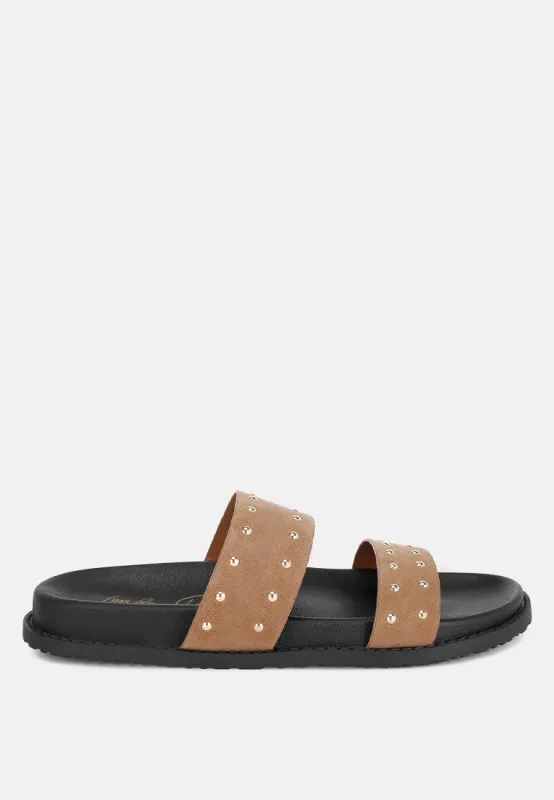Kanini Stud Embellished Slip on Flats made by Deluxxie