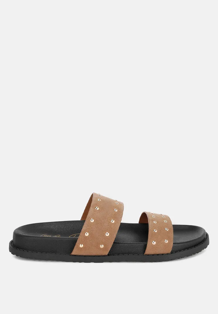 Kanini Stud Embellished Slip on Flats sold by Deluxxie