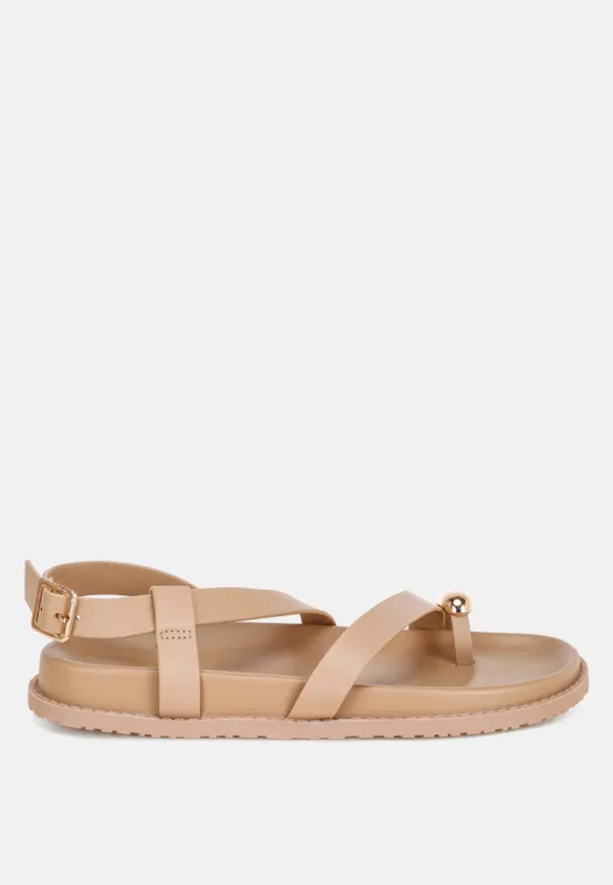 Carina Strappy Design Flat Sandals made by Deluxxie