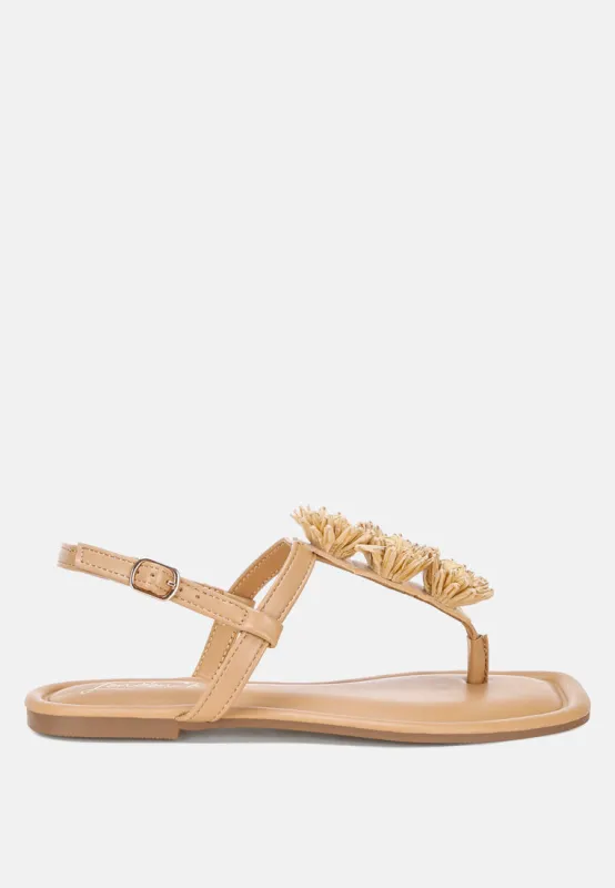 Salwa Floral Applique Thong Sandals made by Deluxxie