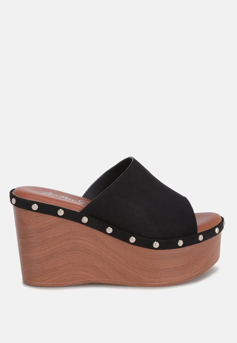 Zorya Stud Embellished Wedge Heels sold by Deluxxie