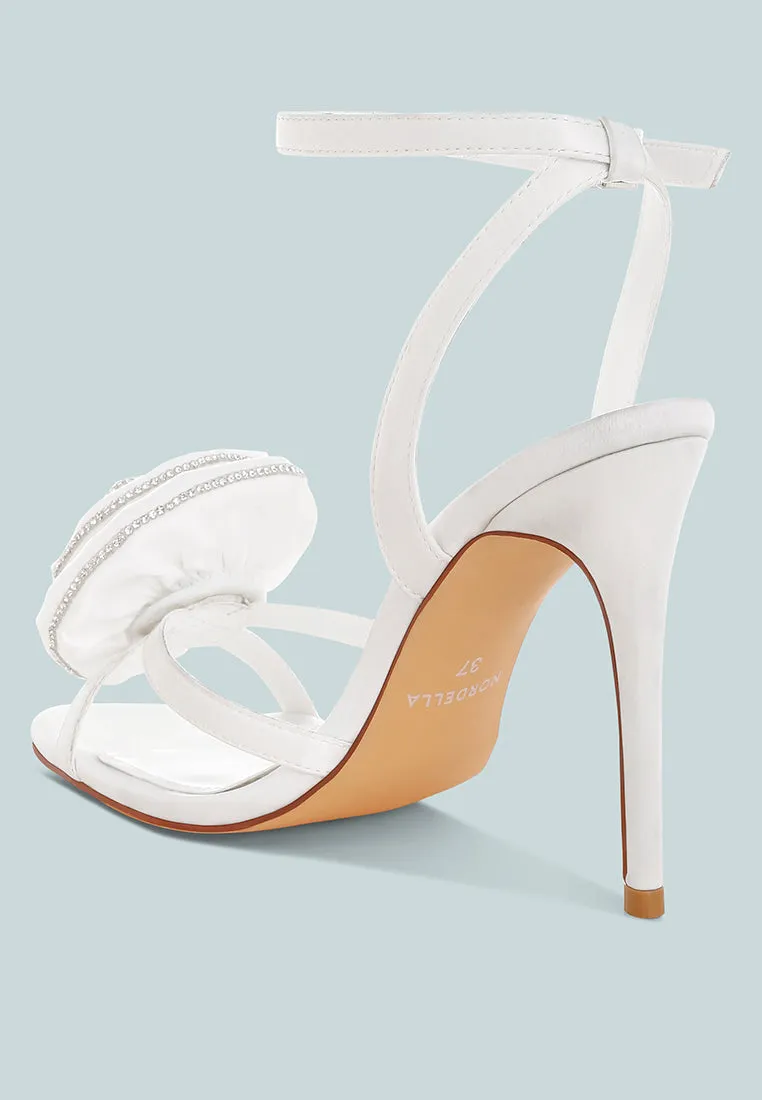 Candela Floral Rhinestone Accent Heel Sandals sold by Deluxxie product image thumbnail 3