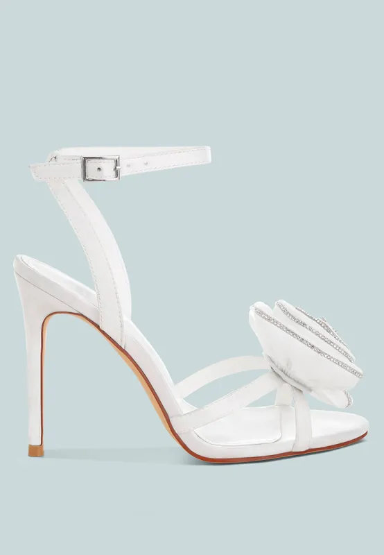 Candela Floral Rhinestone Accent Heel Sandals made by Deluxxie