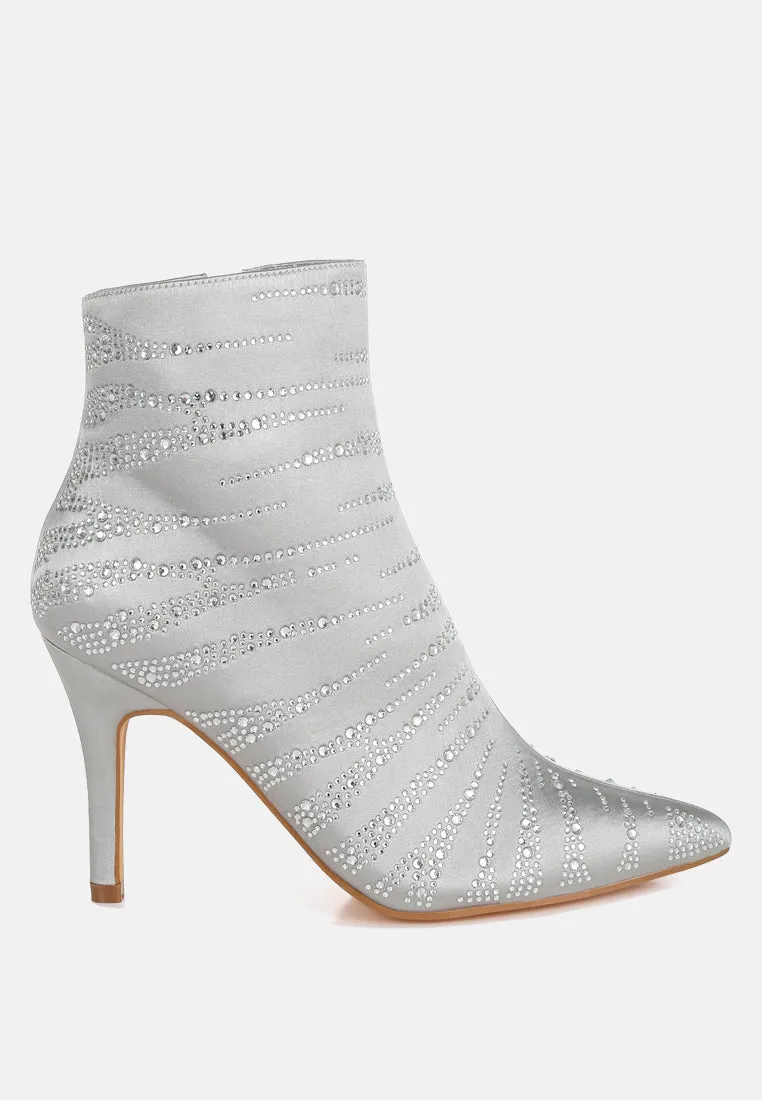 Satin Rhinestone Ankle Party Boots
by RAG sold by Deluxxie