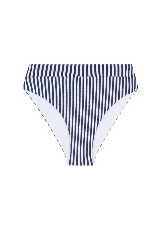 Hubert Bottom | Navy Stripe sold by Fella