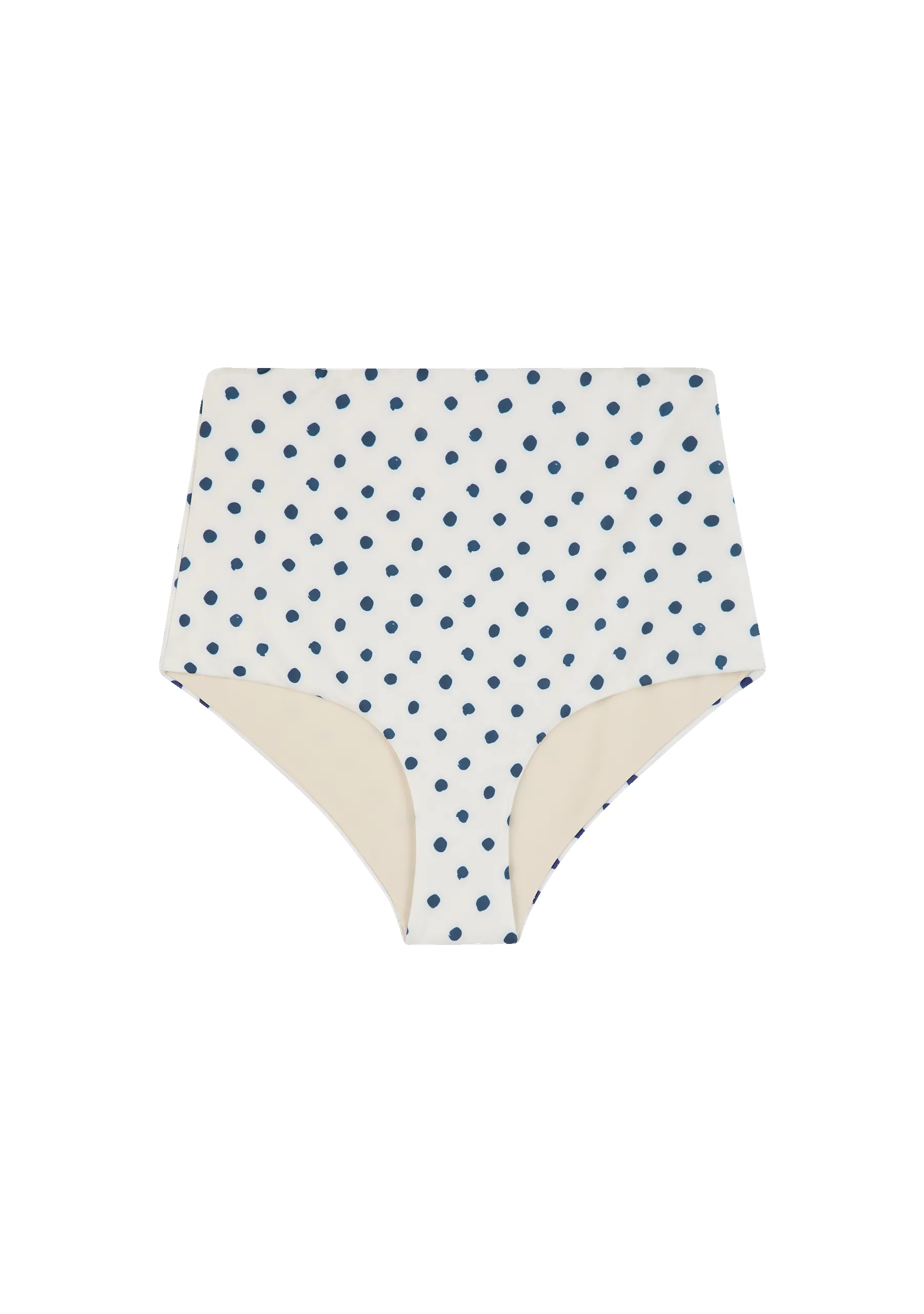 Marco Bottom | Cream Polka Navy sold by Fella