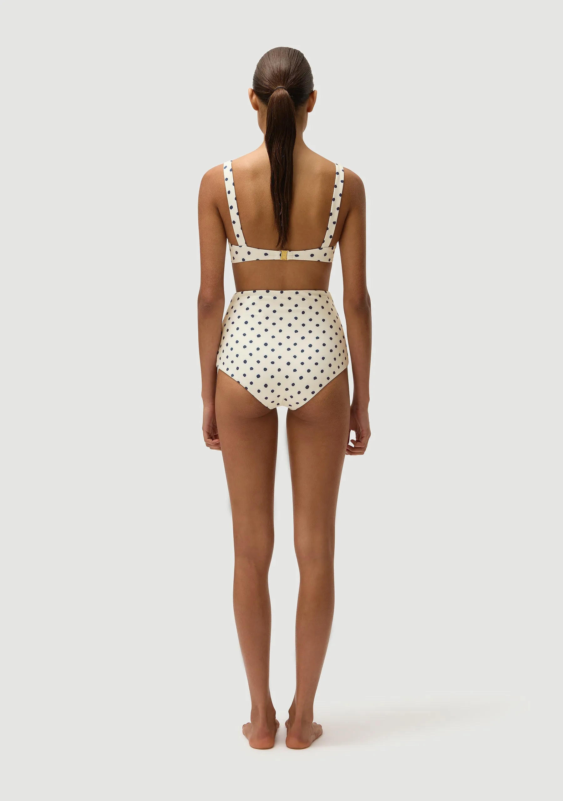 Marco Bottom | Cream Polka Navy sold by Fella product image thumbnail 5