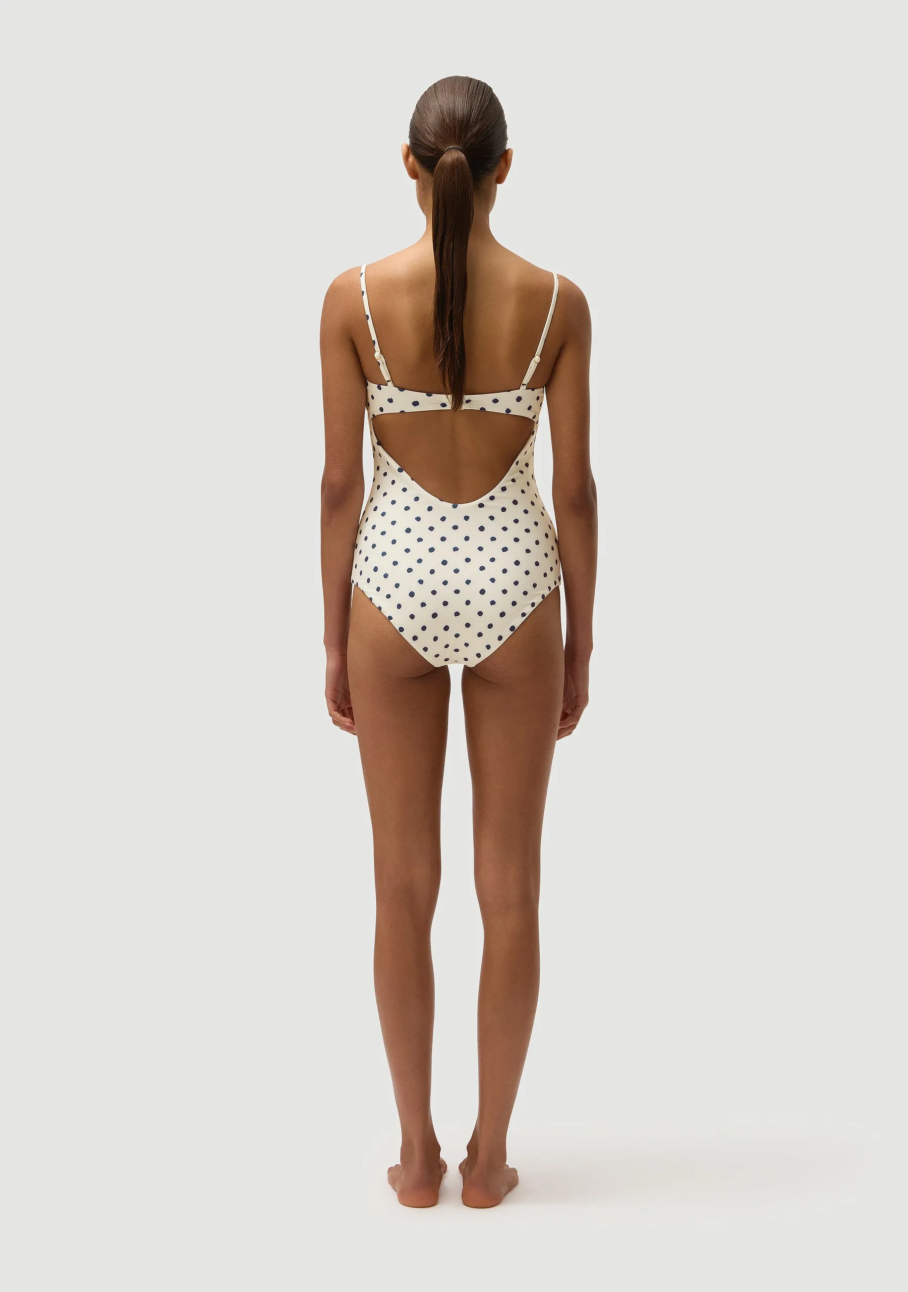 Dolce Full Piece | Cream Polka Navy sold by Fella product image thumbnail 4