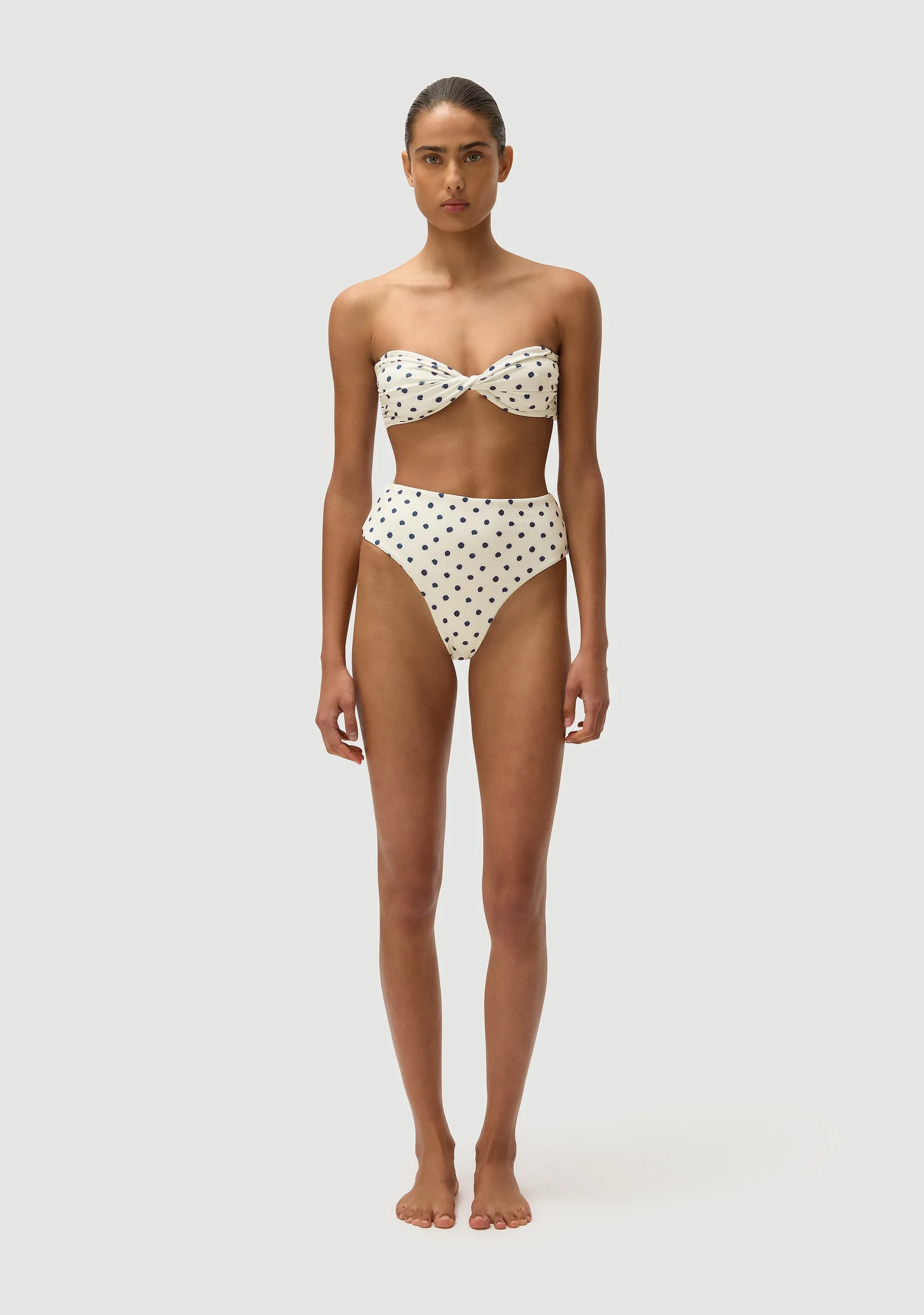Brian Bottom | Cream Polka Navy sold by Fella product image thumbnail 2