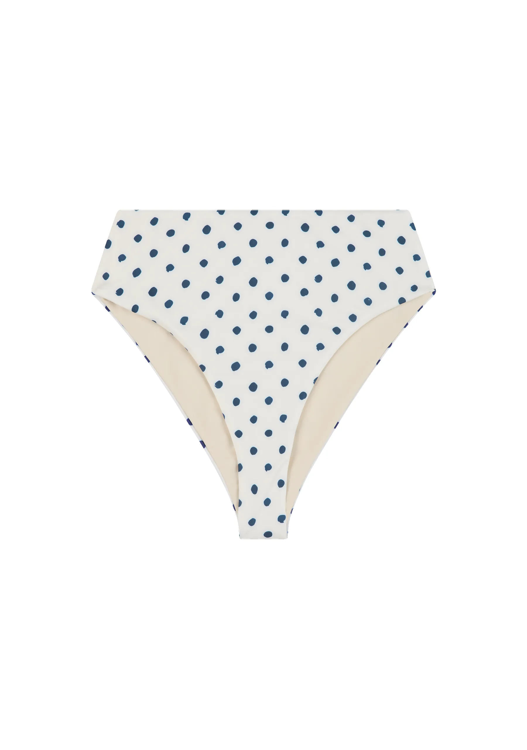 Brian Bottom | Cream Polka Navy sold by Fella
