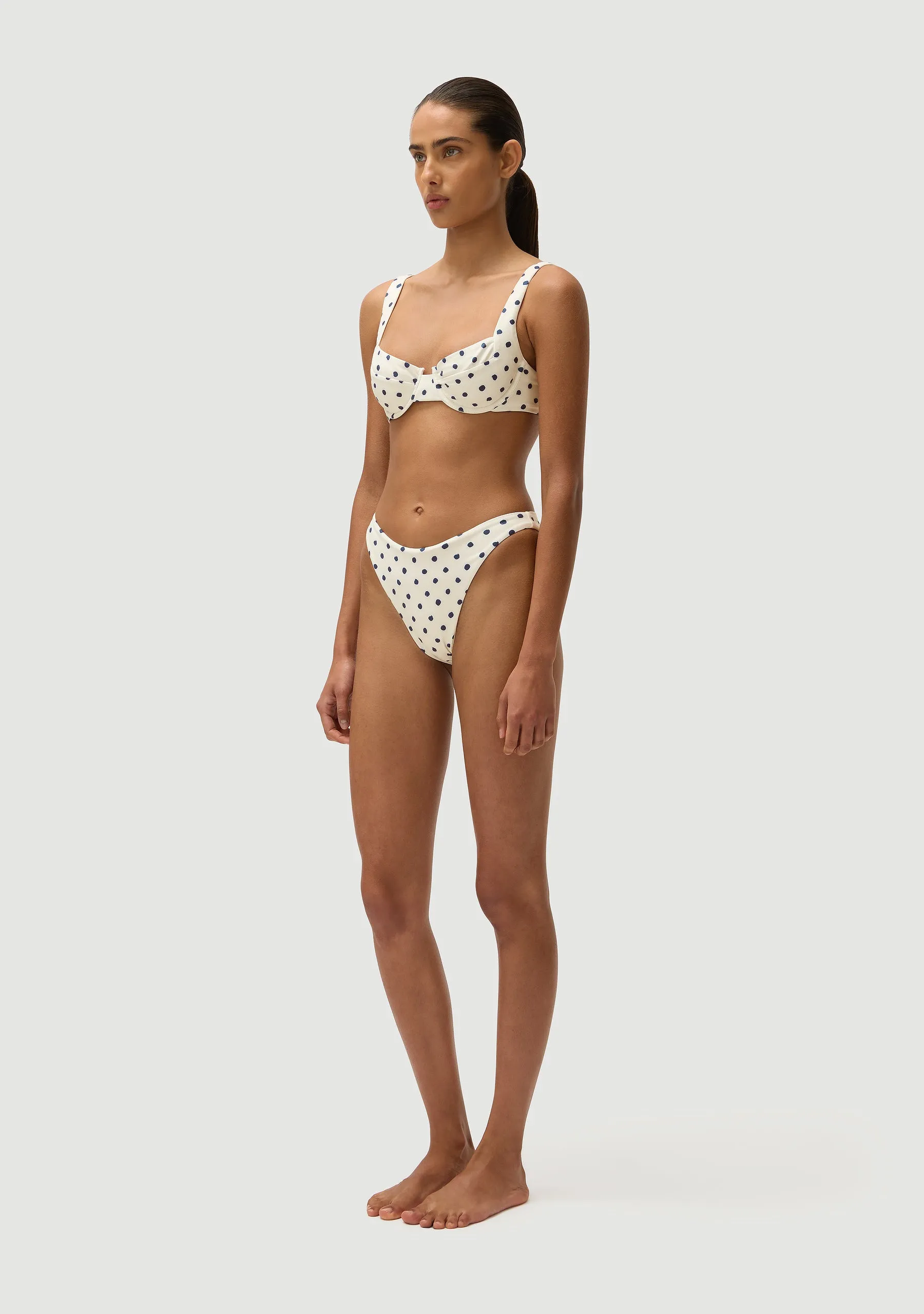 Elvis Bottom |Cream Polka Navy sold by Fella product image thumbnail 3