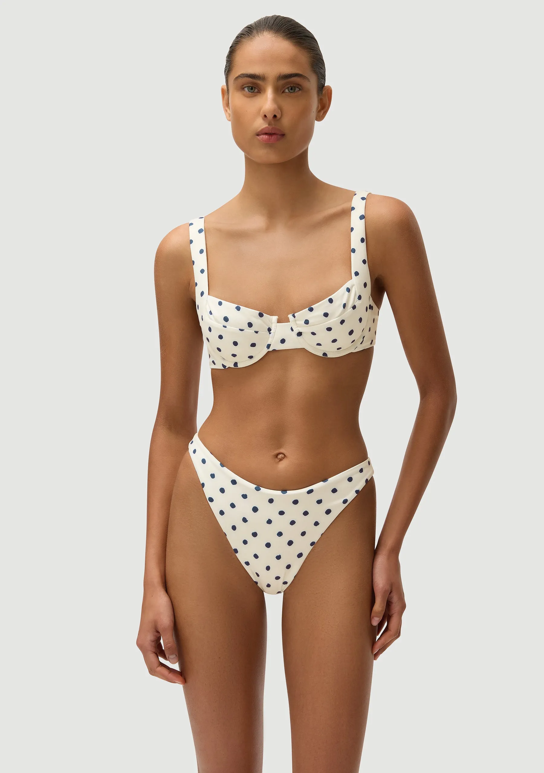 Elvis Bottom |Cream Polka Navy sold by Fella product image thumbnail 4