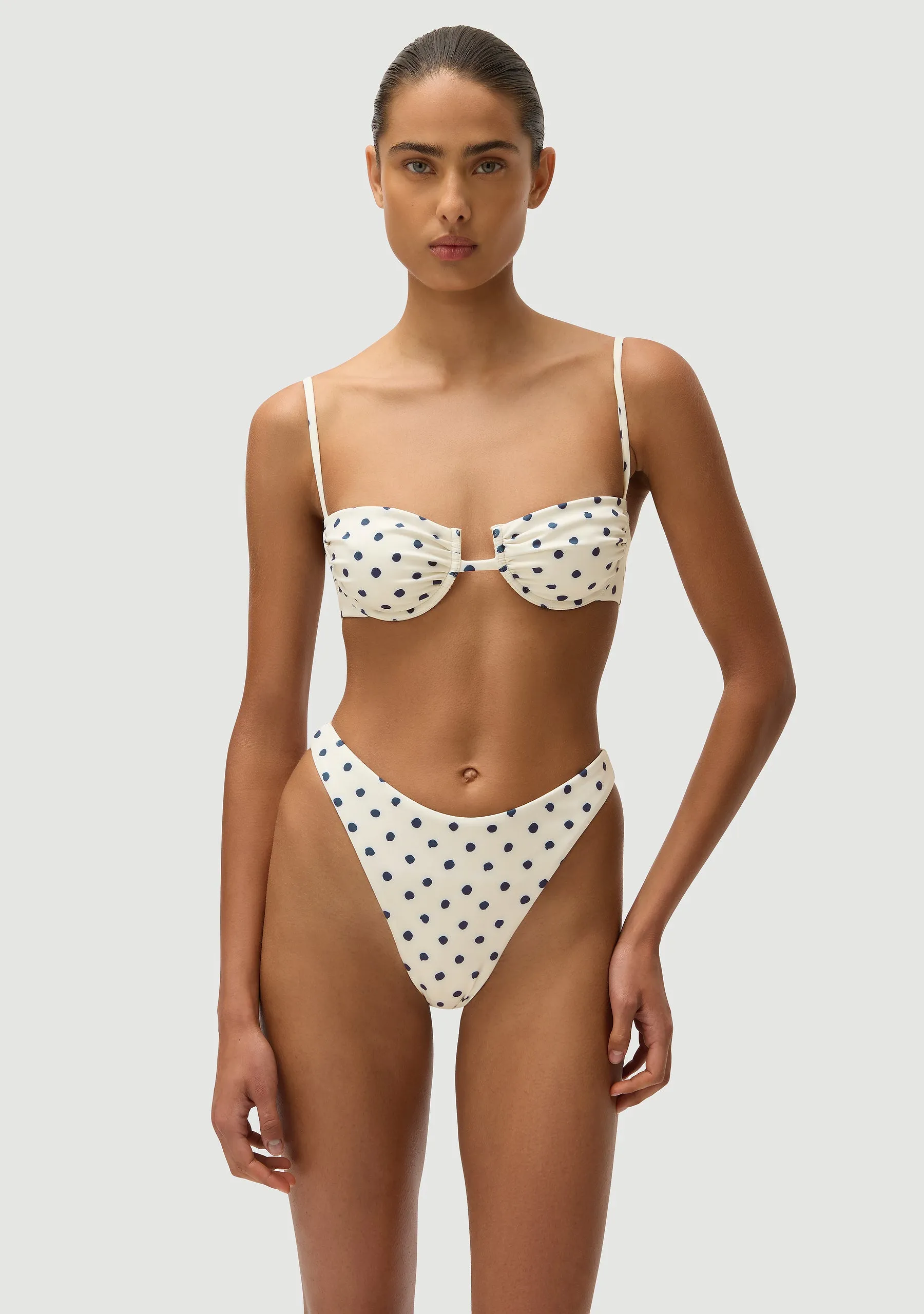 Gabriel Top |Cream Polka Navy sold by Fella product image thumbnail 4