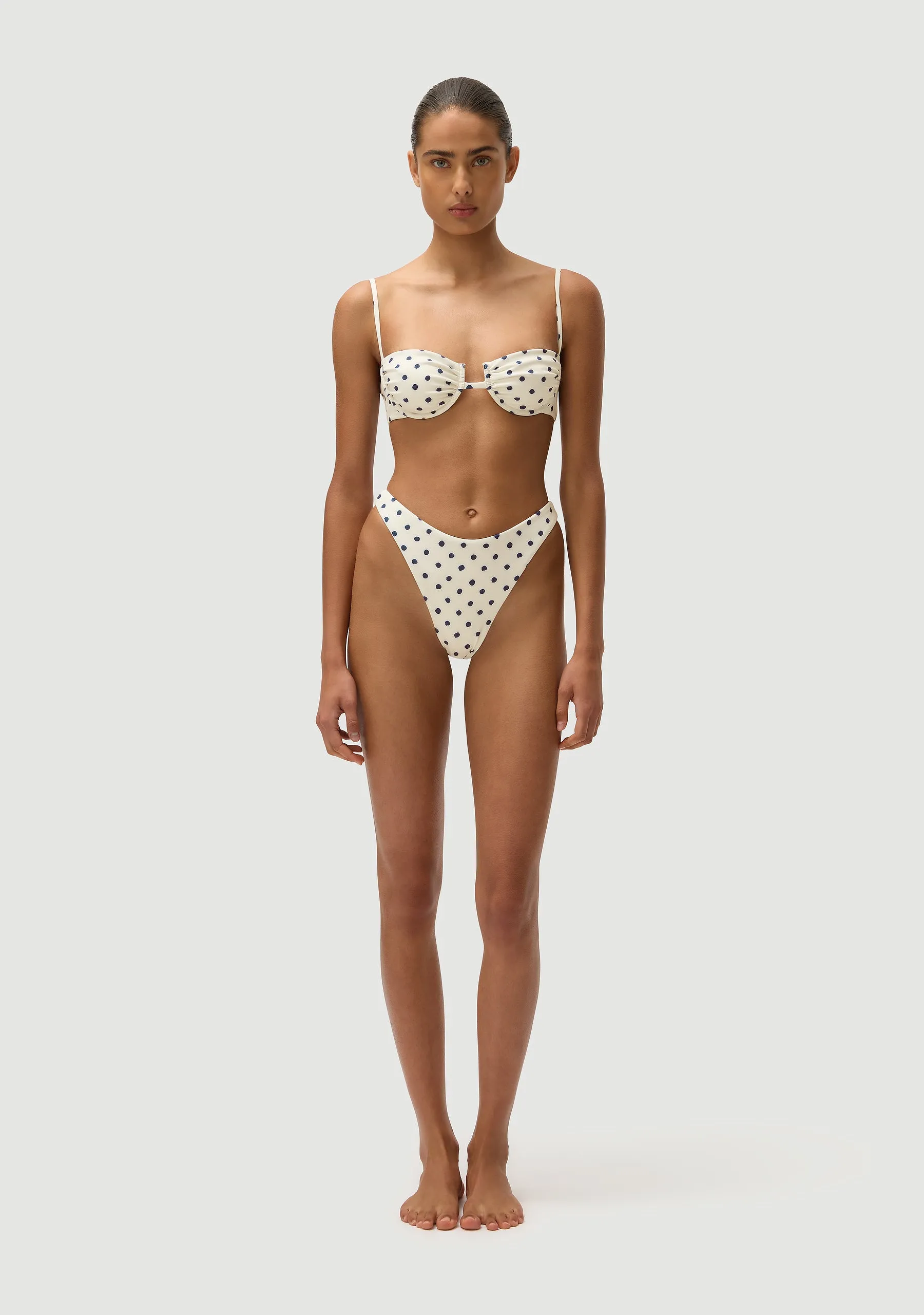 Gabriel Top |Cream Polka Navy sold by Fella product image thumbnail 2
