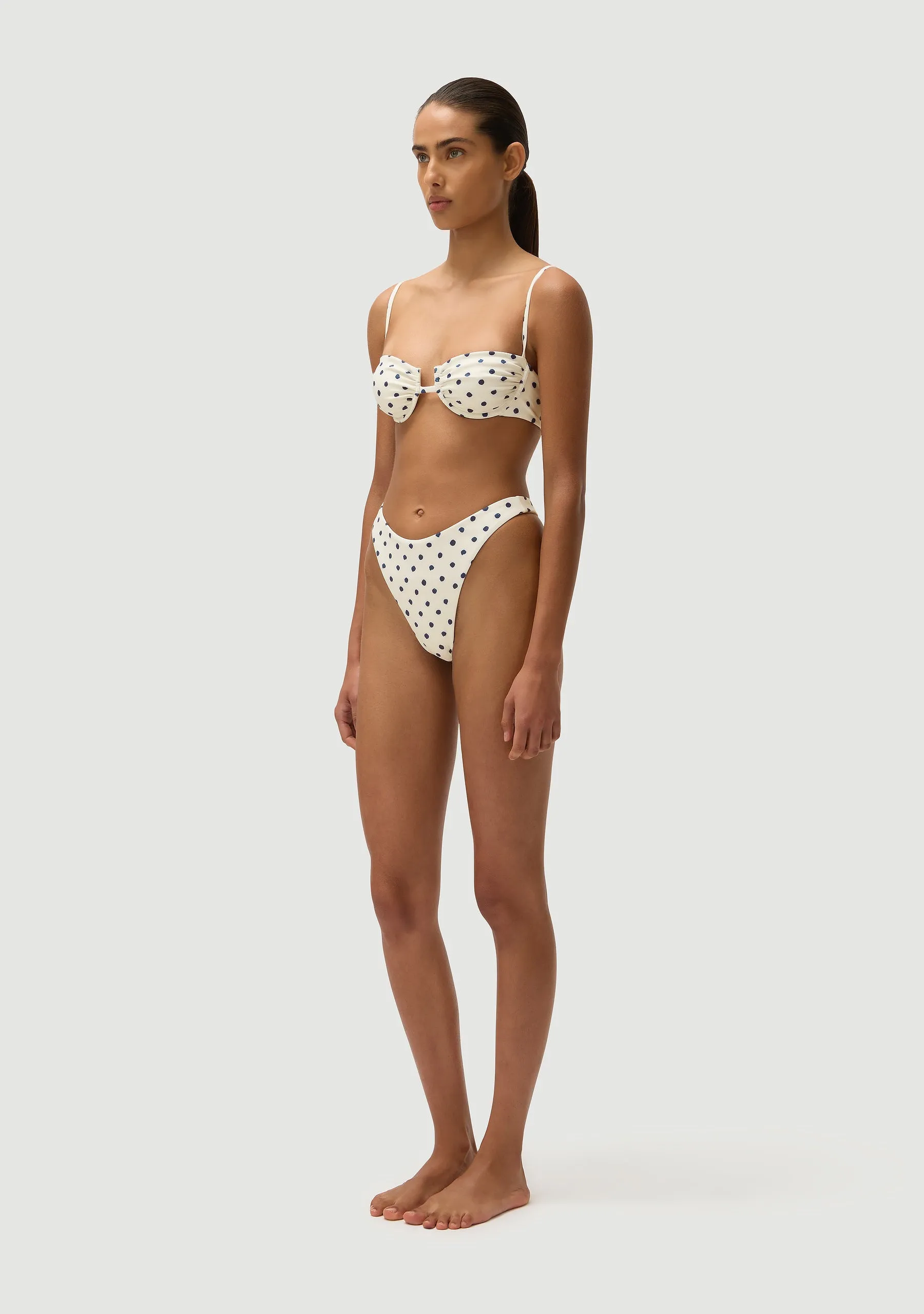 Gabriel Top |Cream Polka Navy sold by Fella product image thumbnail 3