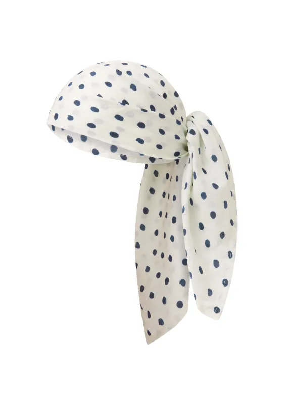 Head Scarf | Cream Polka Navy made by Fella
