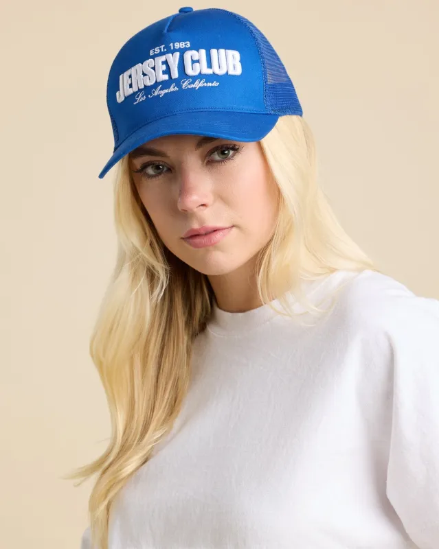 Royal Blue Jersey Club Trucker Hat sold by Spirit Jersey