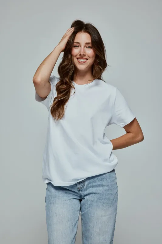 Everyday Short Sleeve Basic Tee in White made by Spirit Jersey