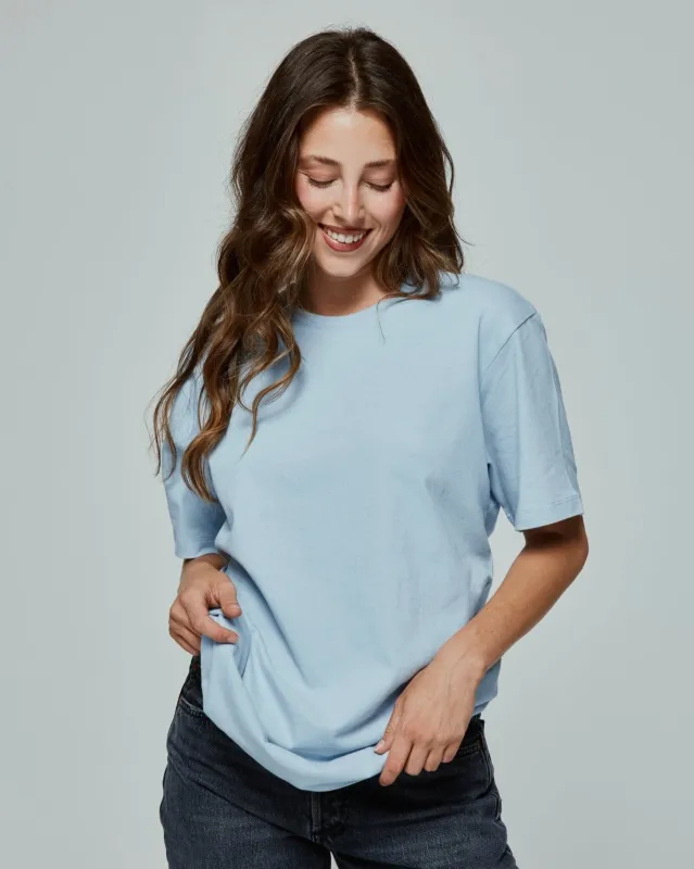 Everyday Short Sleeve Basic Tee in Ice Blue made by Spirit Jersey