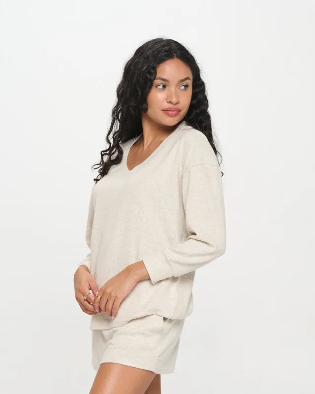 Luxe Brushed Swing V-Neck Top sold by Spirit Jersey