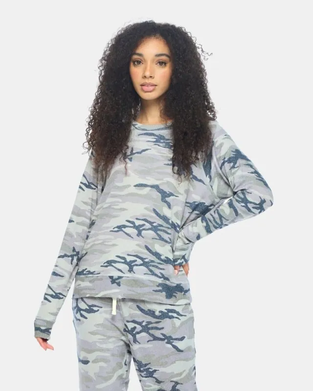 Women's Brushed Raglan Printed Lounge Pullover made by Spirit Jersey