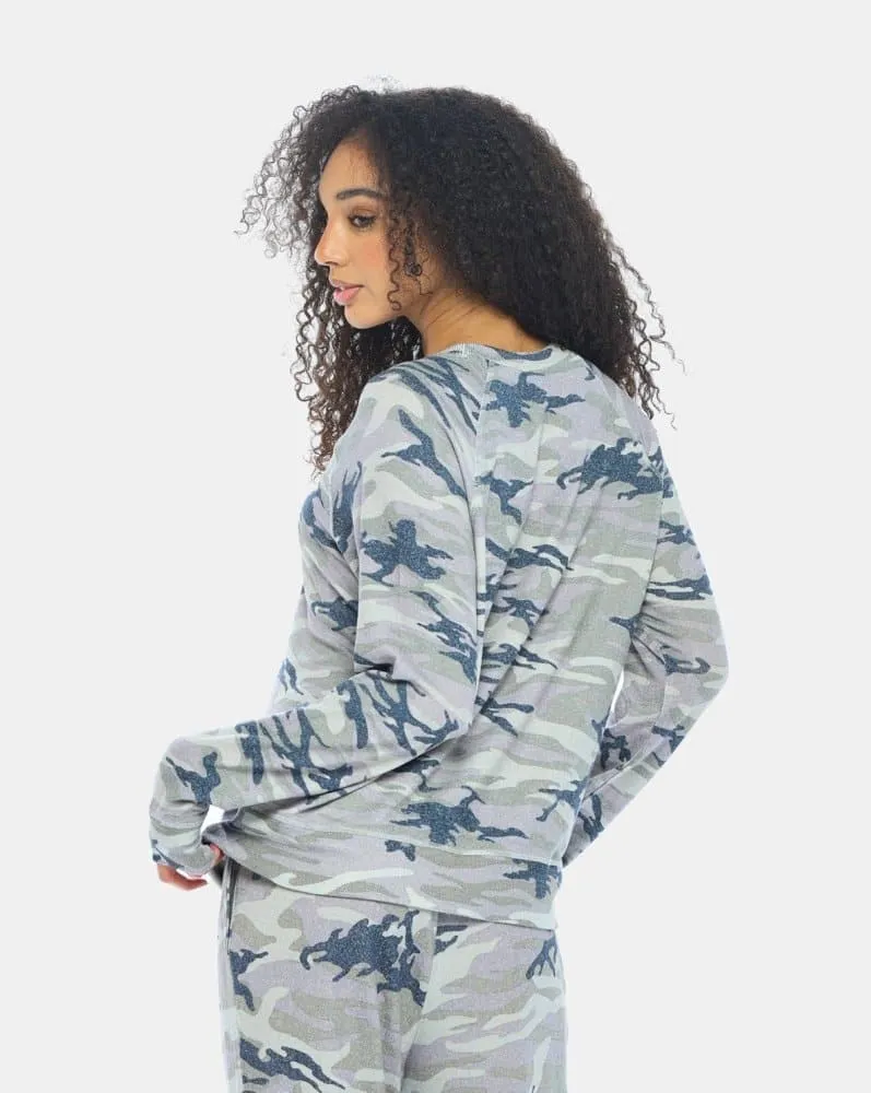 Women's Brushed Raglan Printed Lounge Pullover sold by Spirit Jersey product image thumbnail 2