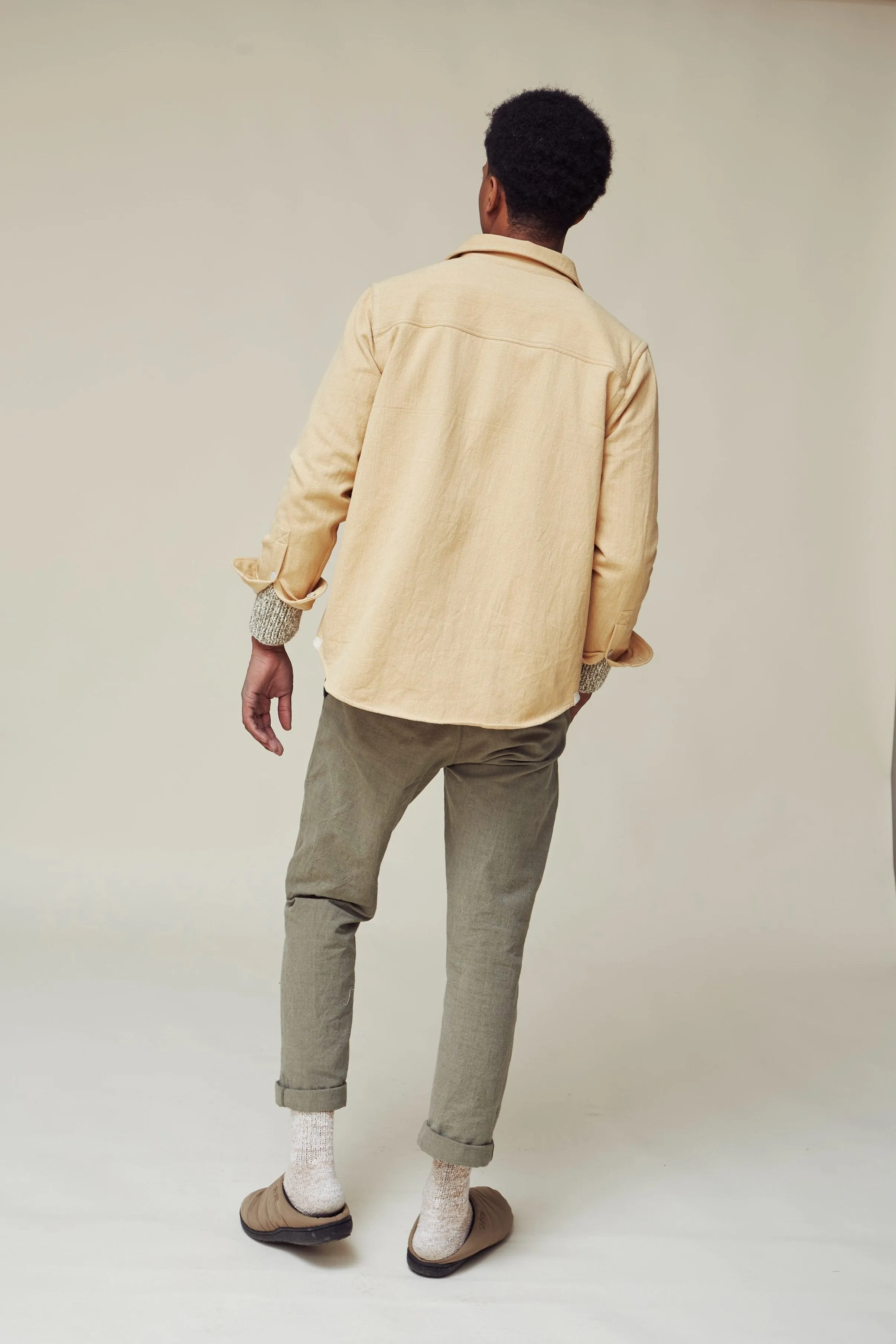 AMES WORKSHIRT desert sand handwoven denim sold by Indi and Ash product image thumbnail 3